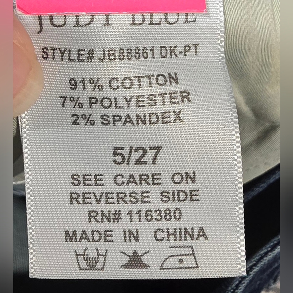 Judy Blue Midrise Tummy Control Straight Leg Jeans Size 5/27 Petite - Picture 9 of 9